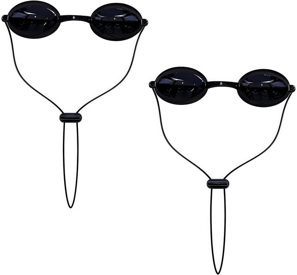 See-Through Safety Goggles Pack of 2, Transparent Safety Glasses for Tanning Use, and Half-clear Eye Protection, 2