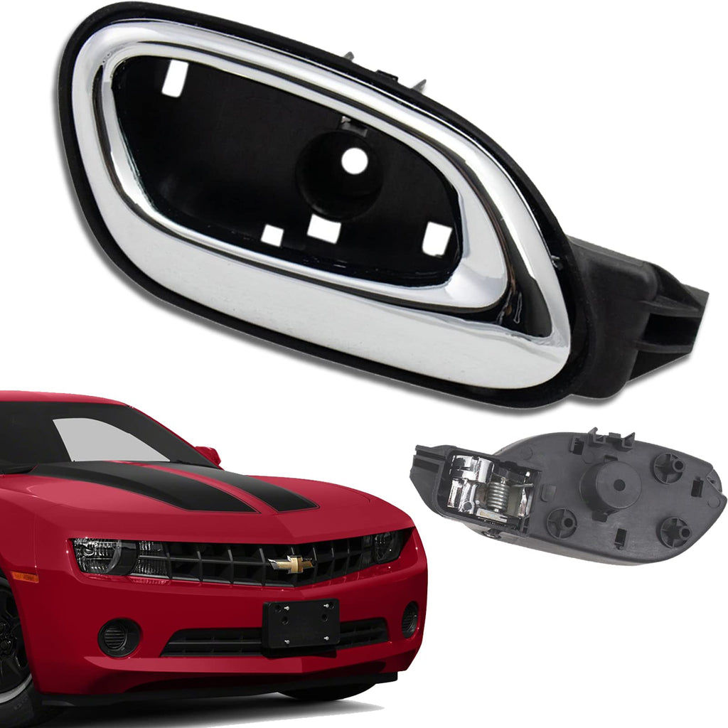 E-Vniko Front Right Door Handle Chrome with Panel Compatible with Chevrolet Chevy Camaro 2010-2015 Replace Passenger Side Inside Handle 20955302 REPCV462119