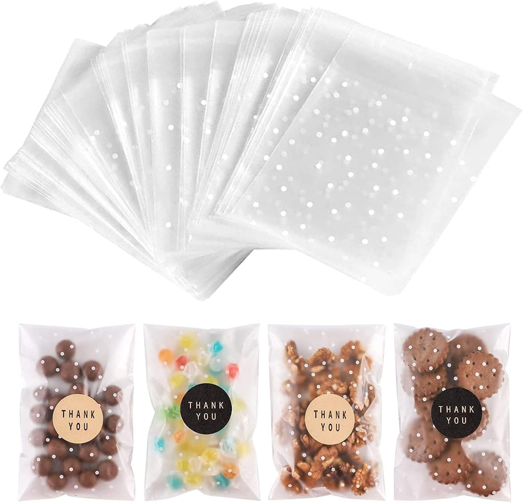 Halloween Cellophane Treat Bags, 100 Pack 4x6 in for Gifting