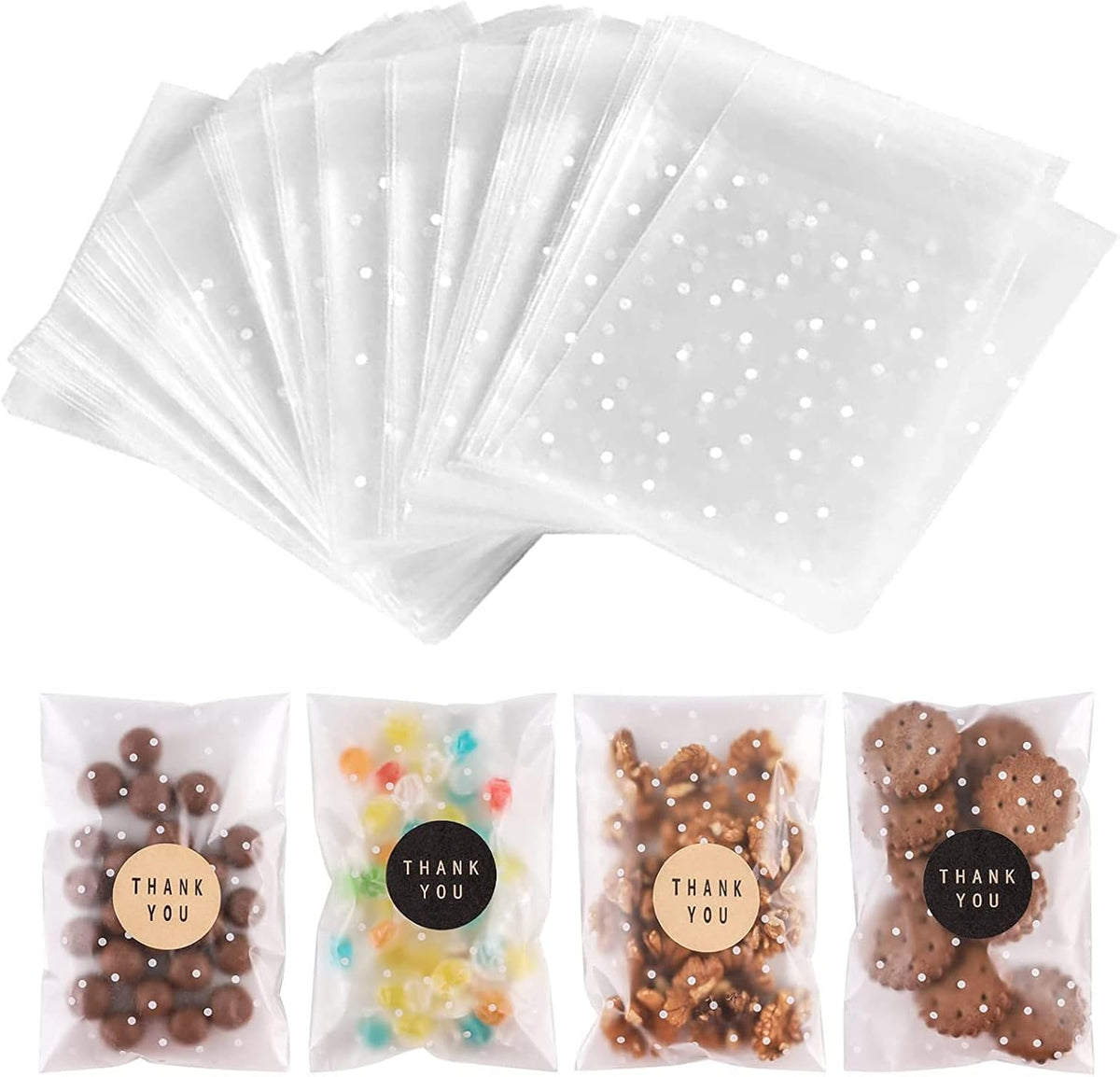 Halloween Cellophane Treat Bags, 100 Pack 4x6 in for Gifting