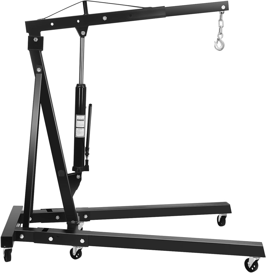 2 Ton Engine Hoist,Folding Cherry Picker with Lever,Cherry Picker Engine Hoist,Heavy Cherry Picker with 6 Wheels for