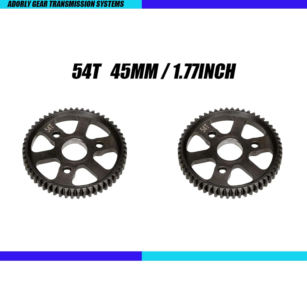 2pcs Hardened Steel 54T Spur Main Gear for Traxxas 1/10 Slash Stampede Rsutler Jato 4x4 6804 6807 6808 6708 Upgrade Parts,Replace#3956