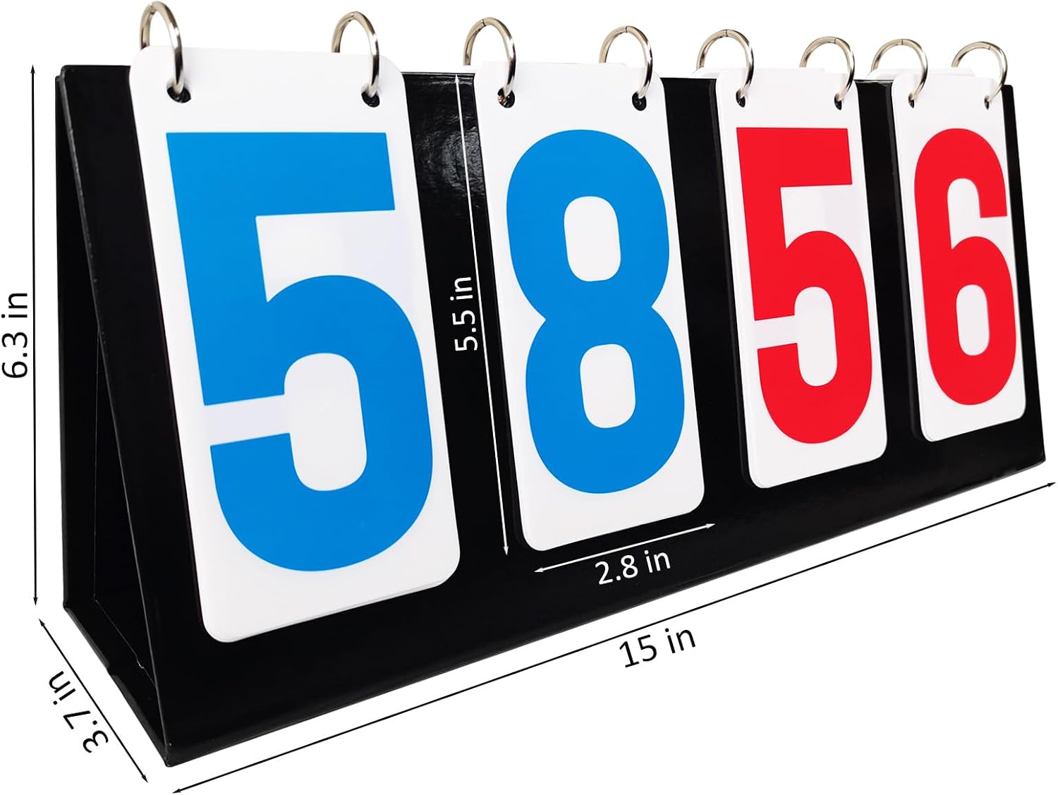 Scoreboard, 4 Digits Portable Score Keeper Counter Flipper for Football Basketball Tennis