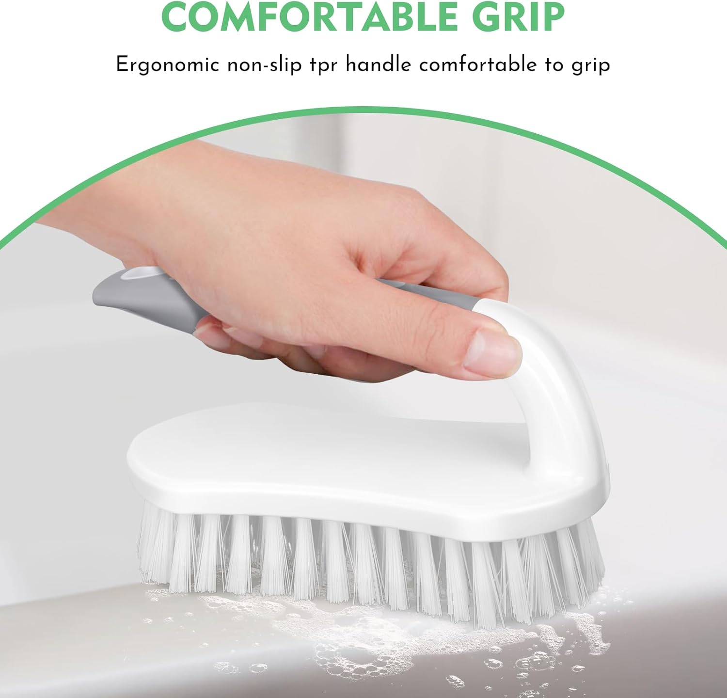 Scrub Brush, Heavy-Duty Scrub Brushes for Cleaning with Stiff Bristles Cleaning Brush for Shower, Bathroom, Carpet