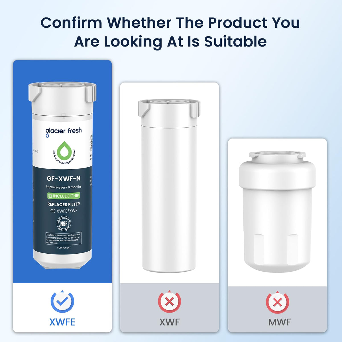 XWFE (Built-in CHIP) Refrigerator Water Filter Pack of 1