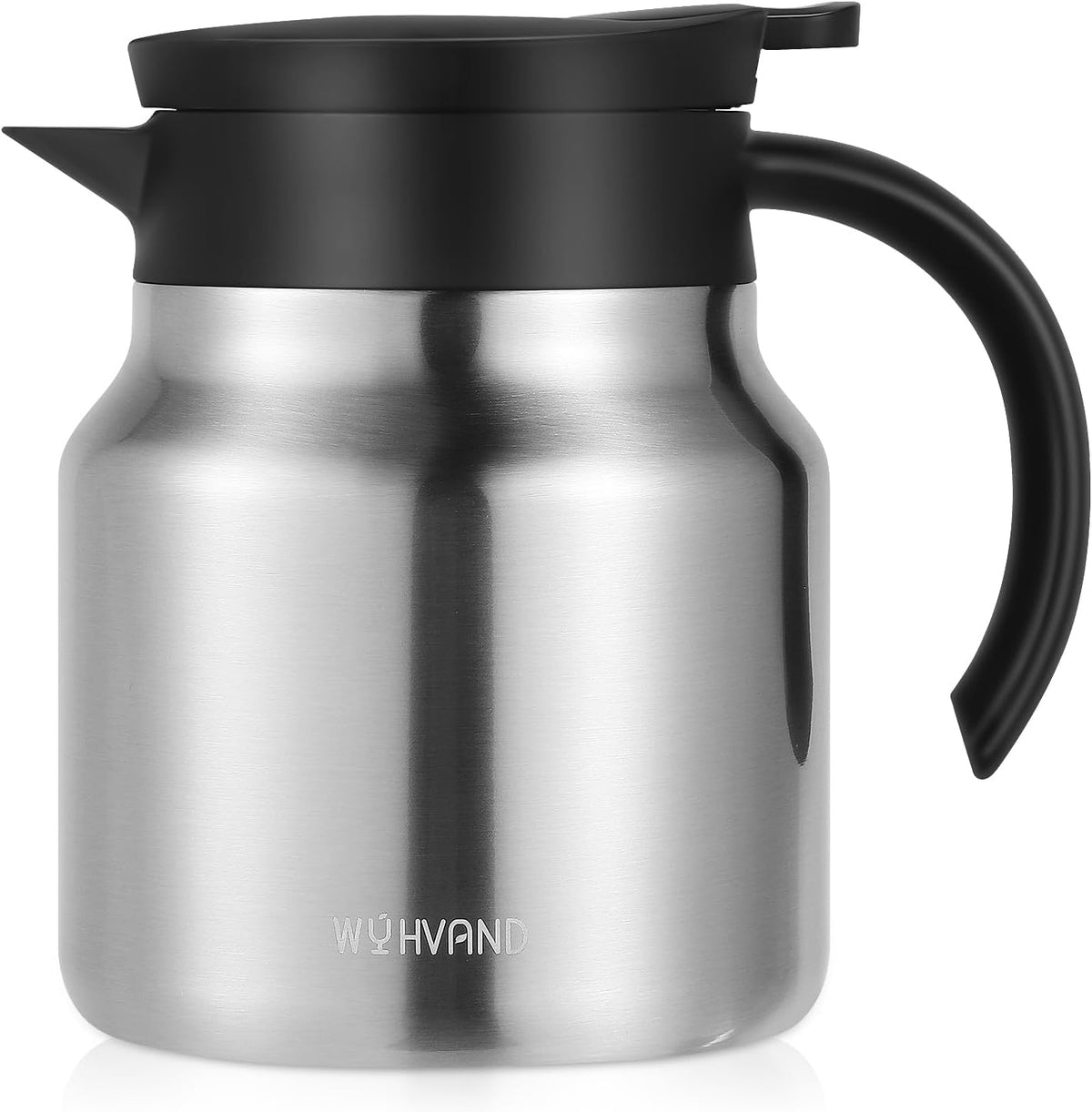 Small Insulated Coffee Carafe, 27 oz, Keeps Hot for 12H, Silver