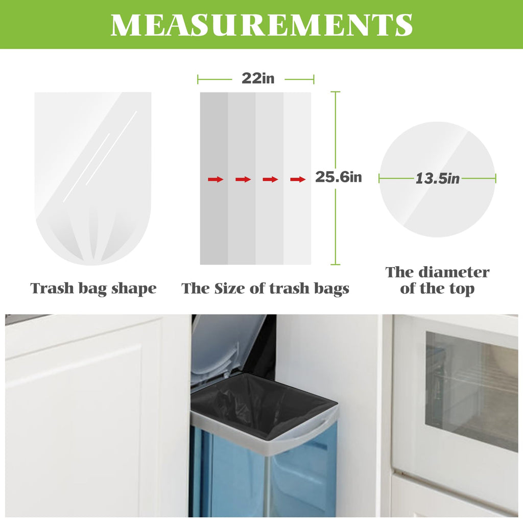 Medium Black Trash Bags 8 Gallon 275 Count Kitchen Garbage Bags