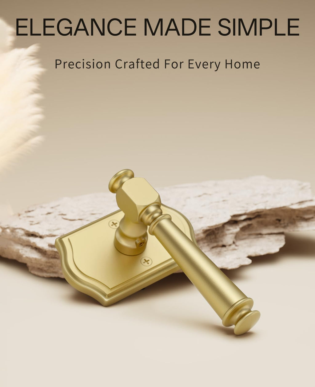 6 Pack Brushed Gold Passage Interior Door Handles