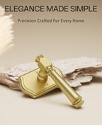 6 Pack Brushed Gold Passage Interior Door Handles