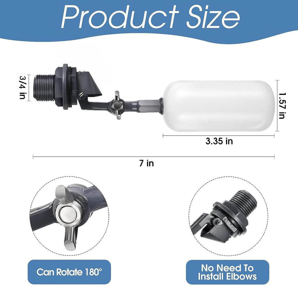 Float Ball Valve 1/2 Inch Autofill Float Valve | Male Straight Thread Automatic Float Valve, Livestock Trough Pond