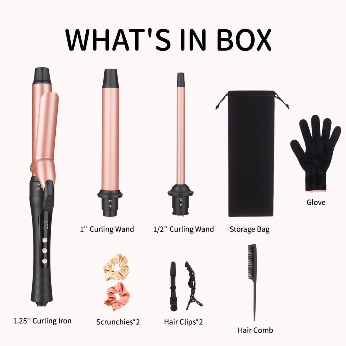 3 in 1 Curling Iron Set with Interchangeable Ceramic Barrels