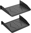 2 Pack 2U Cantilever Universal Rack Shelf, 14in Deep, 50lb Capacity