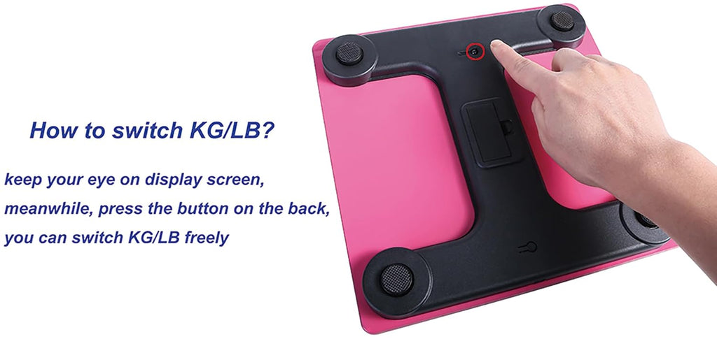 Scale for Body Weight, Digital Bathroom Scale, Weight Scales for People,Body Scale,Pink,Max:400LB/180KG,2 Weighing