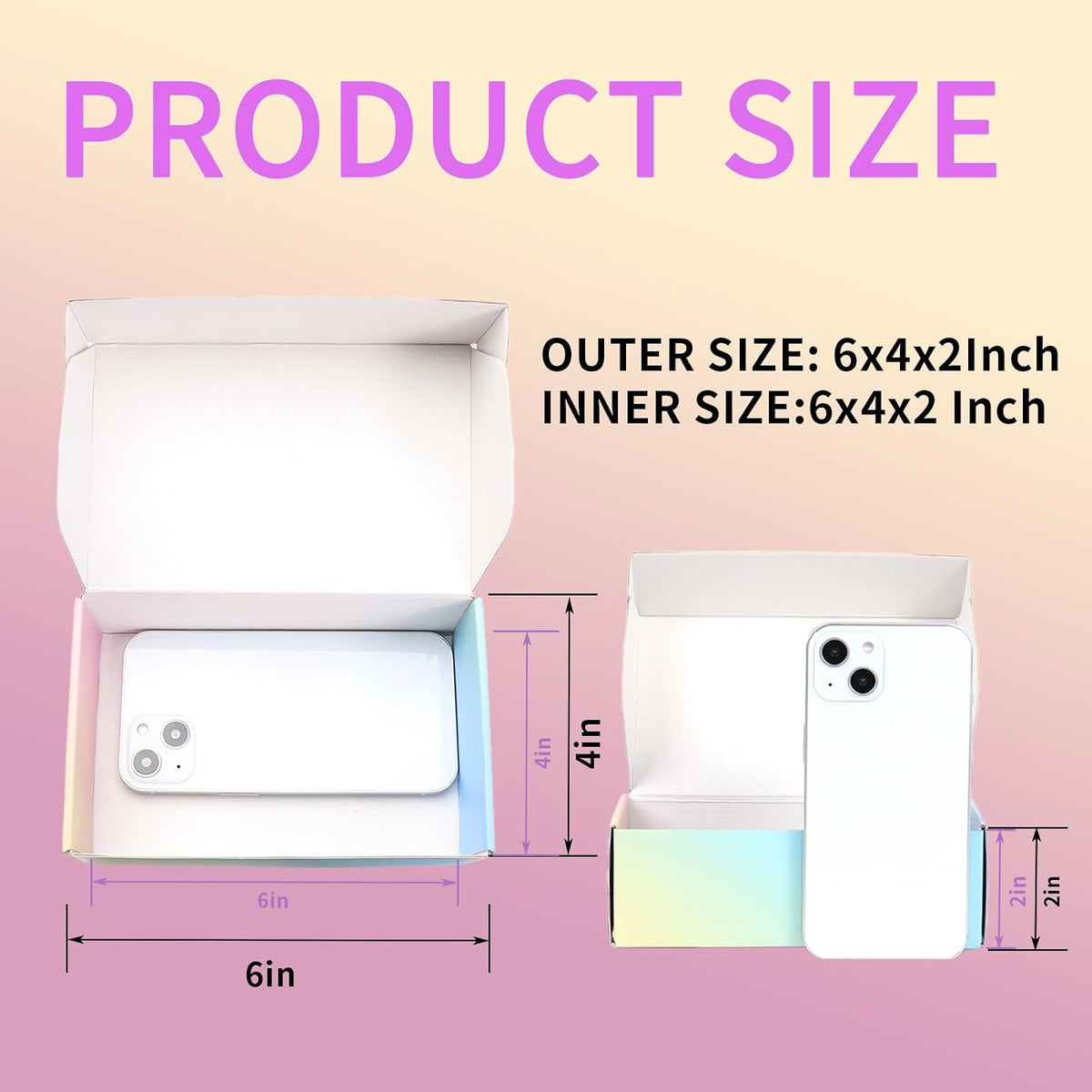 Shipping Boxes Small, 6x4x2 Inches 15 Pack Colorful Cardboard Mailer Boxes, Mailing Boxes for Packaging Small Business
