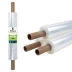 PSBM Stretch Wrap with Handles, 8 Rolls 20 Inch x 1000 Feet 70 Gauge Heavy Duty Clear Plastic Wrap Industrial