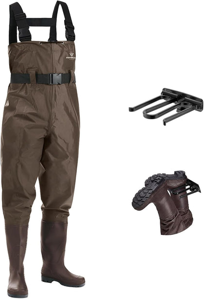 Waders for Men Waterproof Women Fishing Chest Wader with Boots | 2-Ply Nylon/PVC