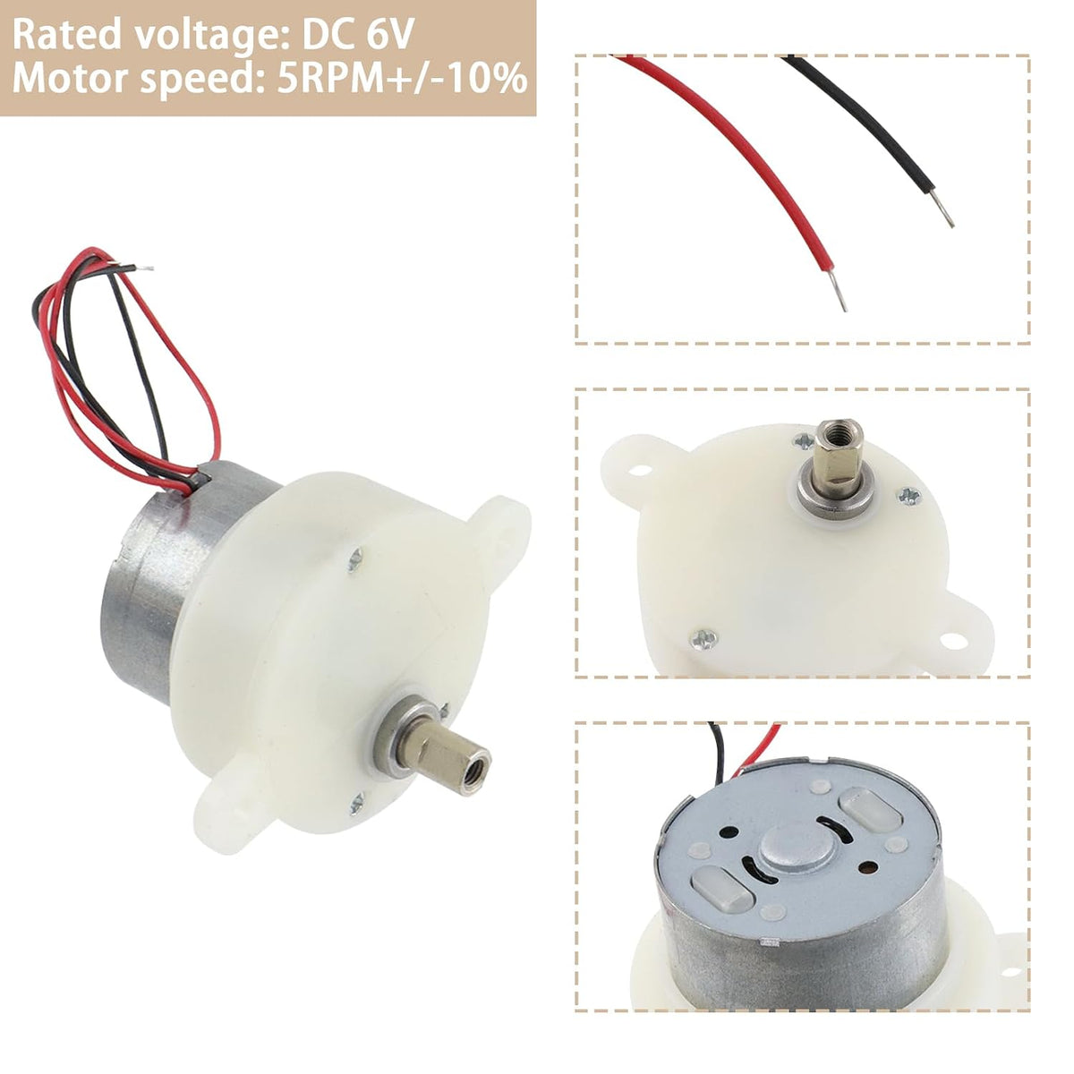 Antrader 3Pcs DC 6V 5RPM High Torque Micro Gear Reduction Motor Gearbox
