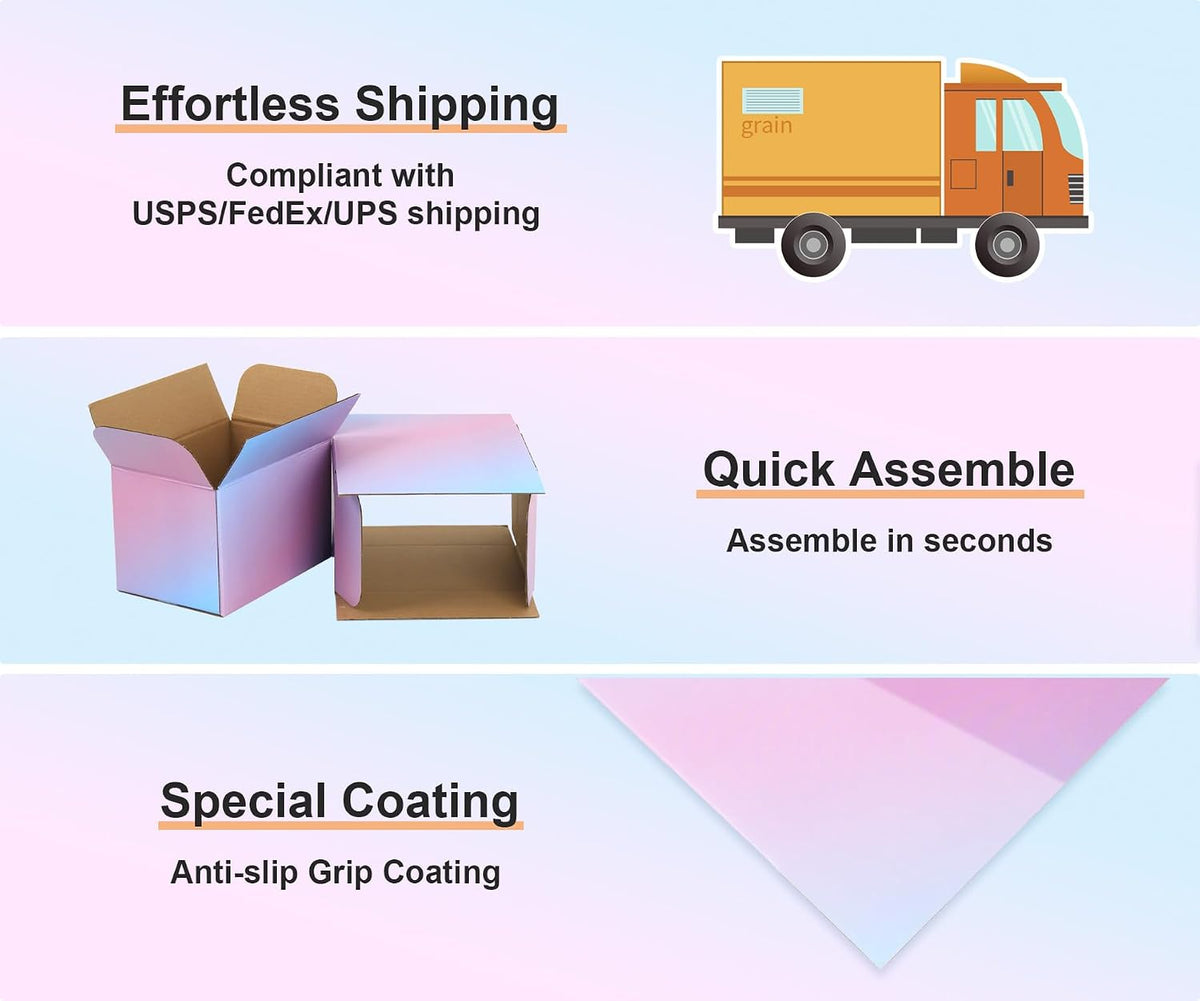 10x7x6 Shipping Boxes for Small Business, 30Pack Purple Cardboard boxes