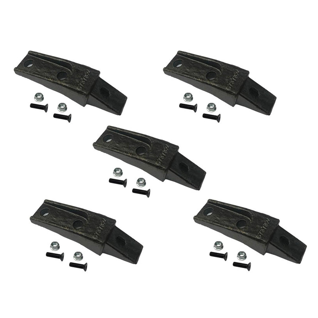 HYAT 6737324 Bucket Tooth Adapter + M16X55 Bolts and M16 Nuts, Bobcat Style Bucket Teeth 6737324 Flush Mount Bolt On Adapter-5 Pack