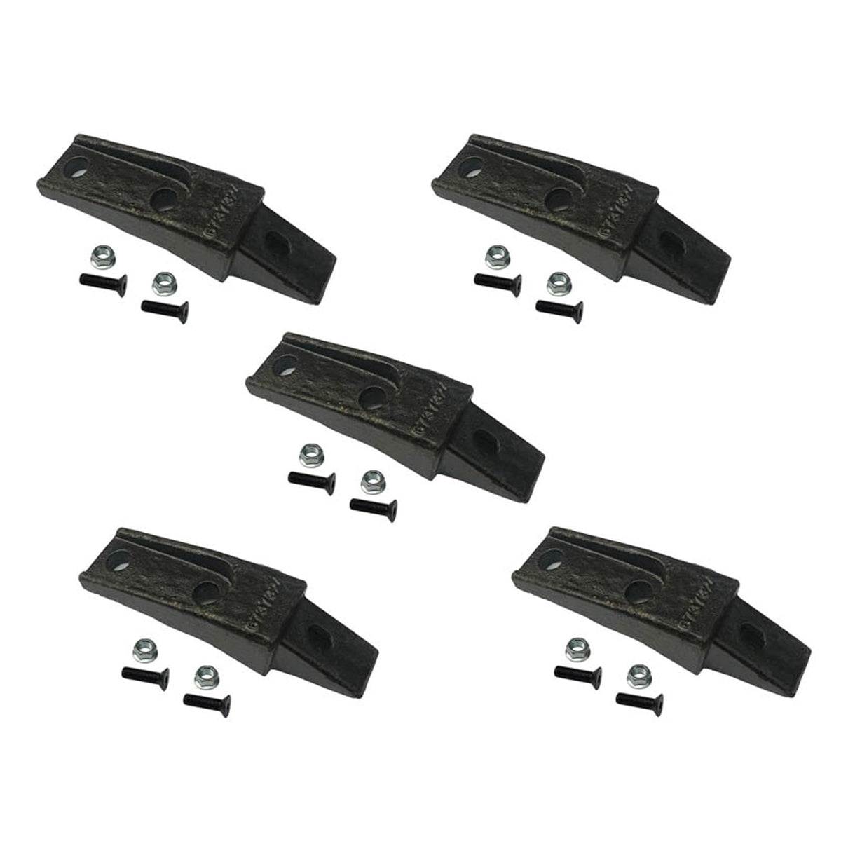 HYAT 6737324 Bucket Tooth Adapter + M16X55 Bolts and M16 Nuts, Bobcat Style Bucket Teeth 6737324 Flush Mount Bolt On Adapter-5 Pack