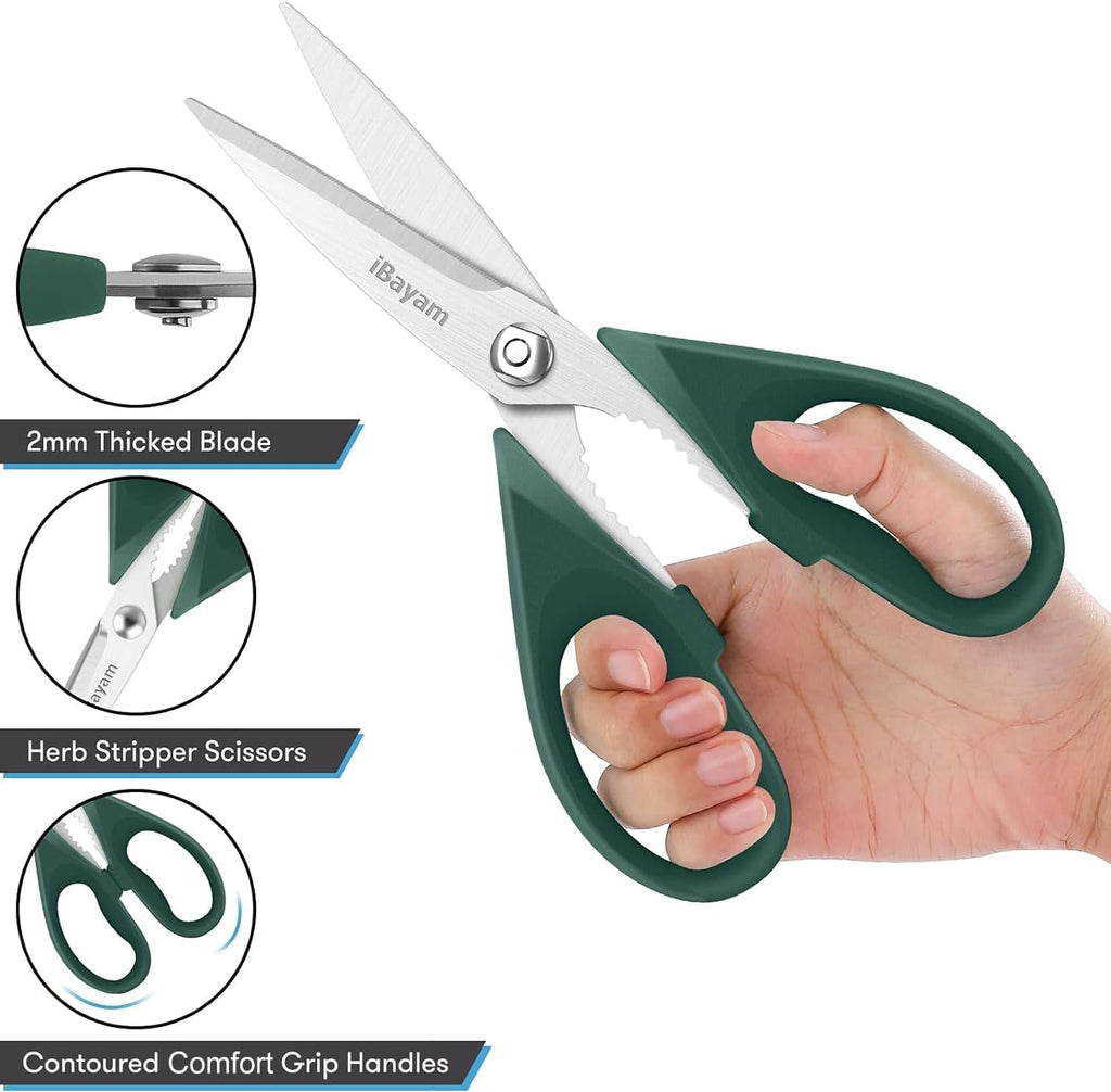 Gifts for Dad from Daughter Son, BEST DAD Tool Shears, iBayam Kitchen Scissors All Purpose Heavy Duty Meat Scissors