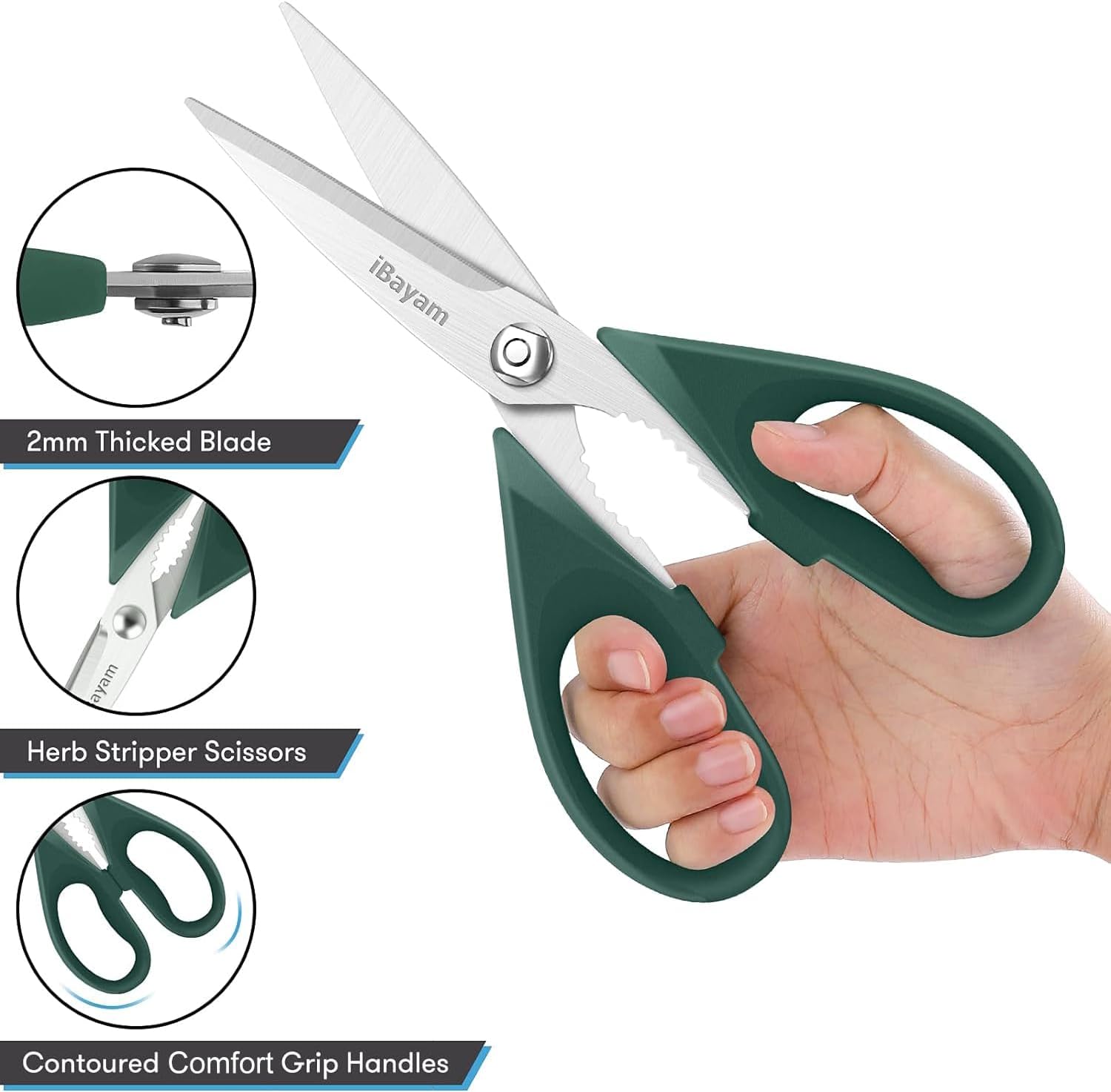 Gifts for Dad from Daughter Son, BEST DAD Tool Shears, iBayam Kitchen Scissors All Purpose Heavy Duty Meat Scissors