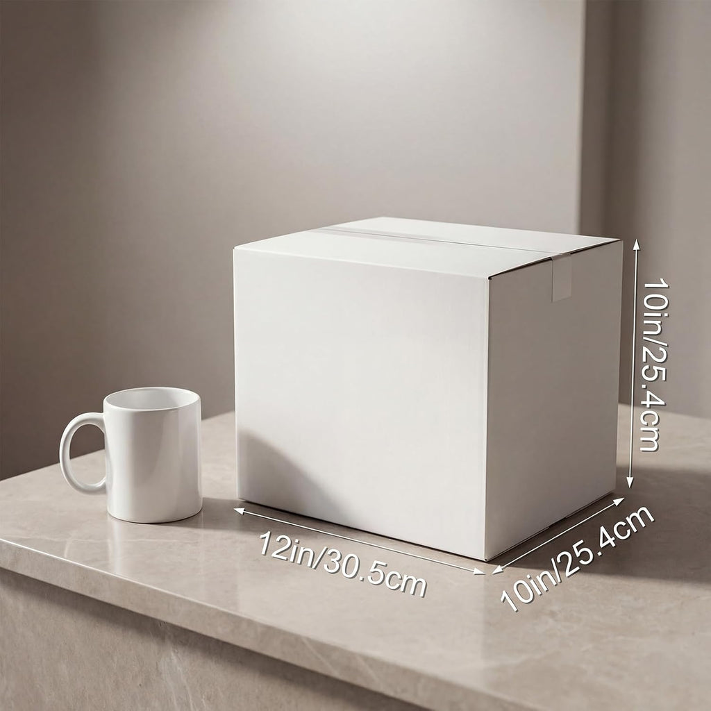 12x10x10 Shipping Boxes 10 Pack, White Packing Mailing Boxes