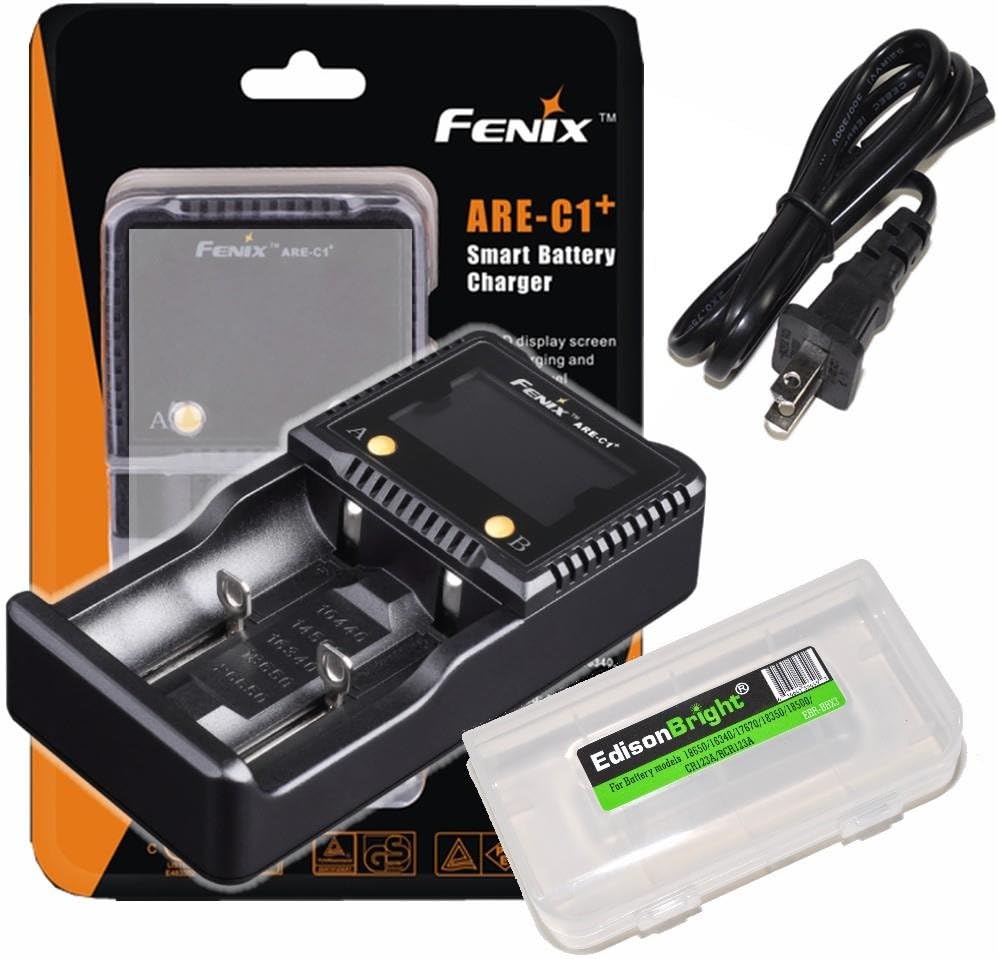 Fenix are-C1+ Plus Universal Smart Digital Display Battery Charger Battery Carry case