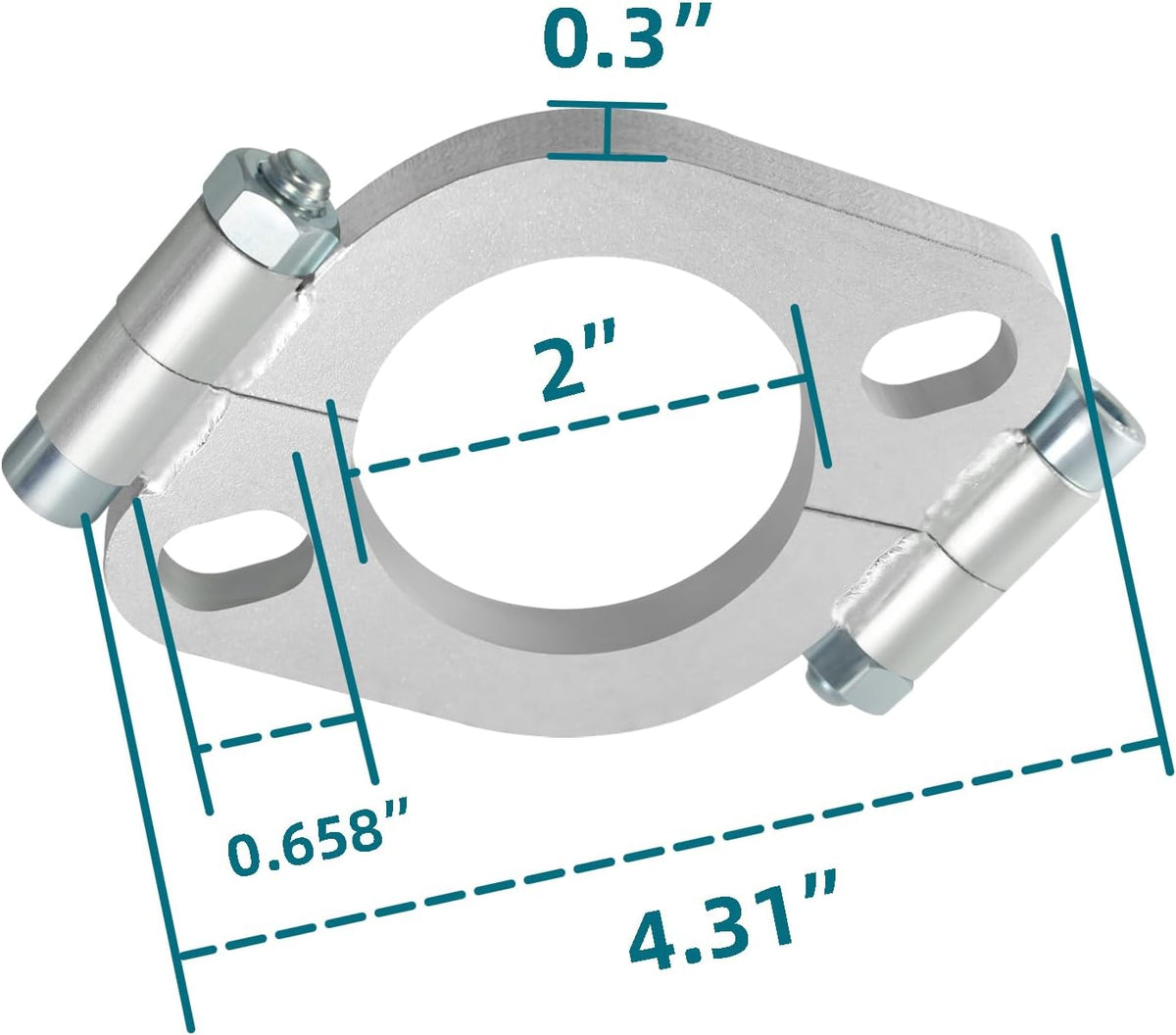 2 inch Exhaust Flange Repair kit, 2PCS Split Flanges with 2 Bolts.