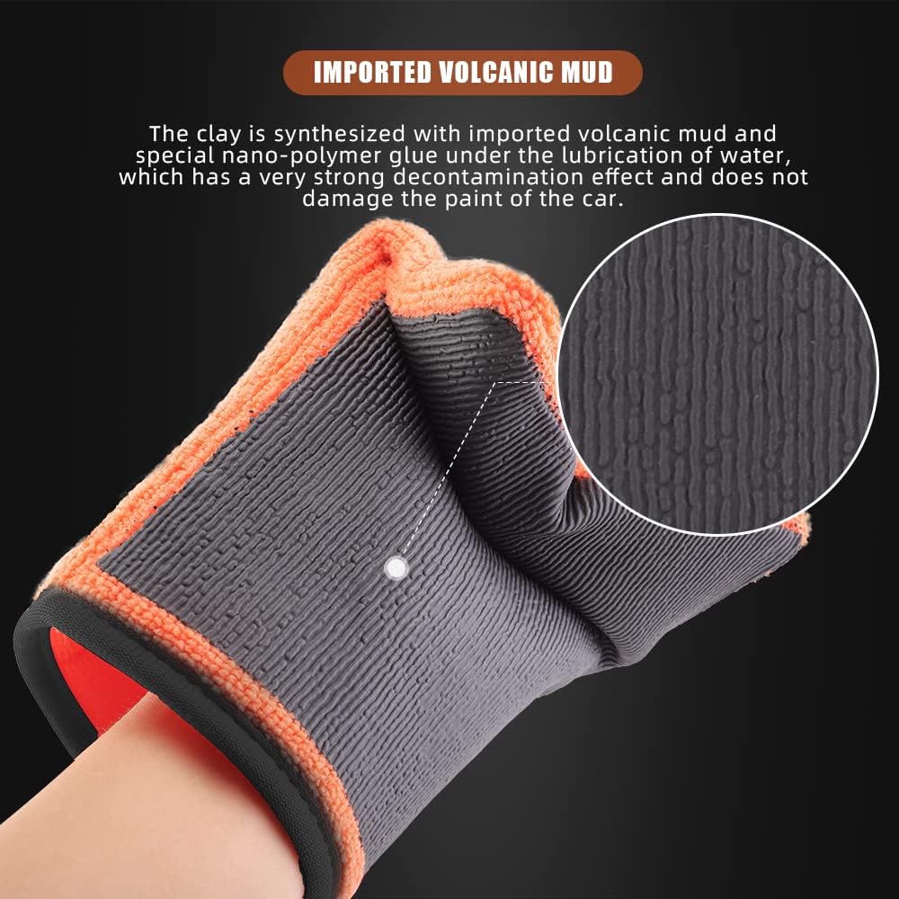 Clay Mitt, Medium Grade Clay Bar Infused Mitt, Synthetic Clay Glove, Car Detailing Glove Quickly Removes