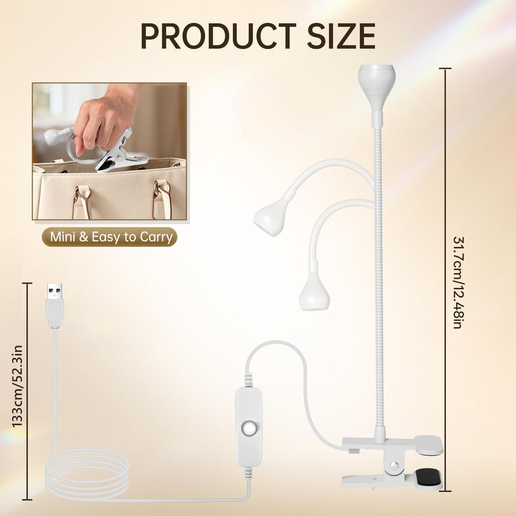 LED Nail Lamps Flexible Gooseneck Lamp Gel Polish Curing Light White | Quicky Dry Nail Manicure Dryer Plug Play