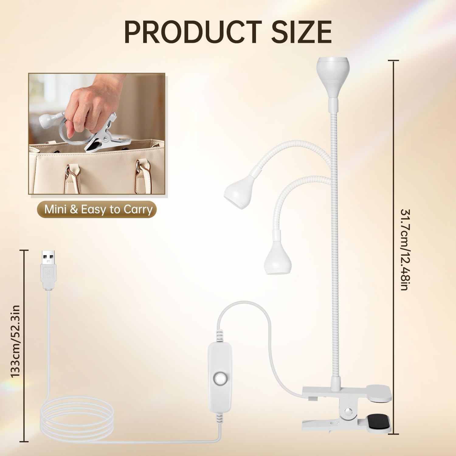 LED Nail Lamps Flexible Gooseneck Lamp Gel Polish Curing Light White | Quicky Dry Nail Manicure Dryer Plug Play