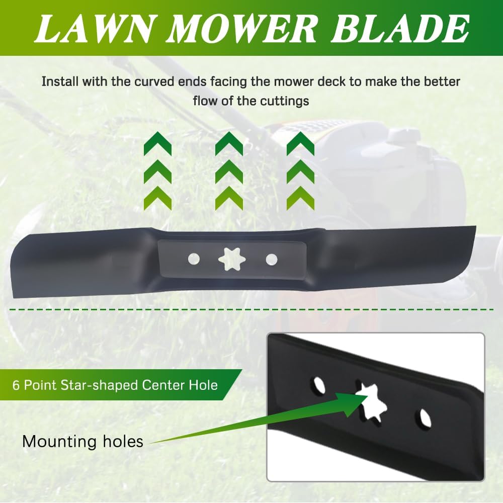3PCS 742-05052A 942-05052A Blades for 50 Inch Deck Lawn Mower 2-in-1 Blades Compatible with Cub Cadet Troy Bilt MTD Lawn Tractors and RZT Mower S50 XT1 GT50 LT50 XT2 with 50'' Deck