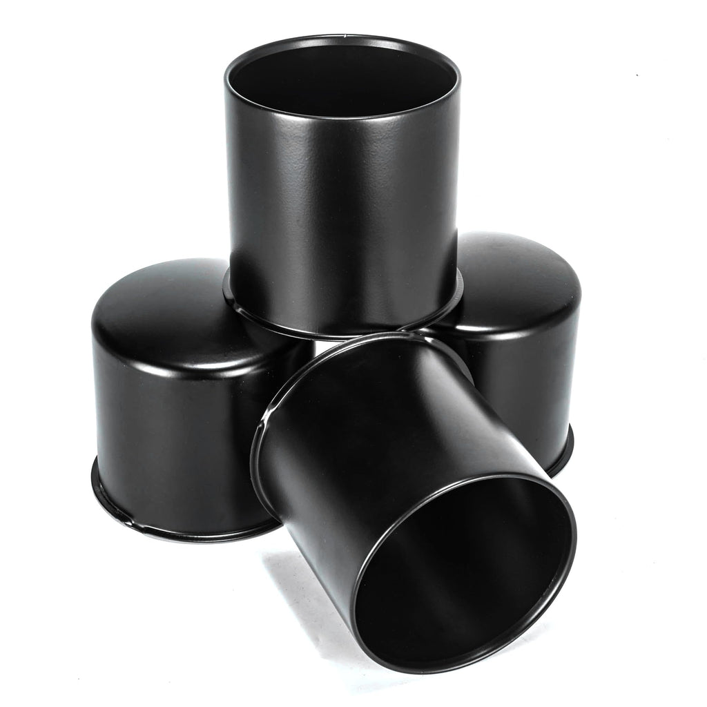 4Pcs 4.9" Stainless Trailer Wheel Center Caps, Matte Black