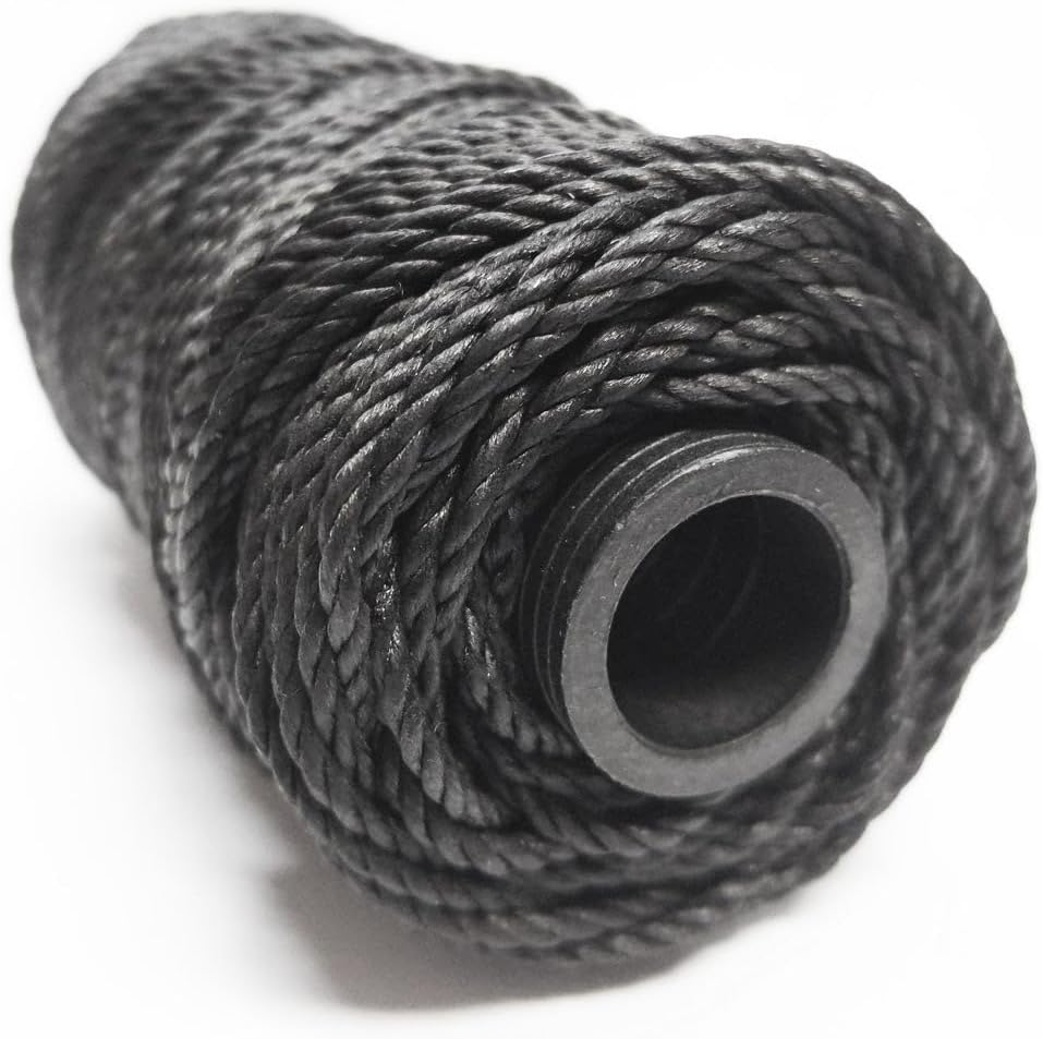 Twisted Tarred Nylon Bank Line Twine, Black, 1lb Spool - Heavy Duty String for Net Repair, Camping, Trot Line