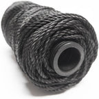 Twisted Tarred Nylon Bank Twine, Black, 1lb Spool - Heavy Duty String for Net Repair, Camping, Trot Line Fishing