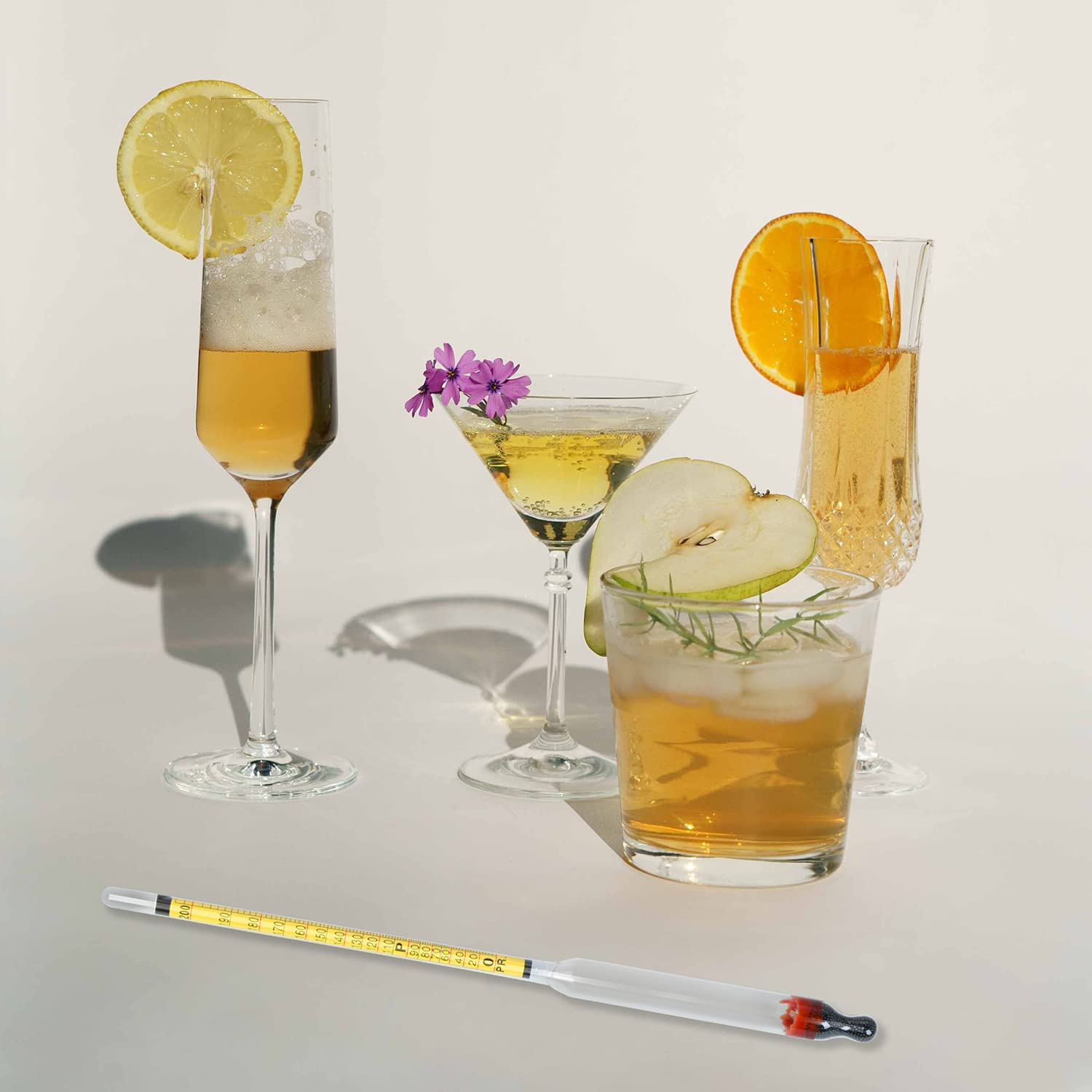 Hydrometer Alcohol 0-200 Proof and Tralle Accurate Alcohol Proof Tester for Liquor, Distilling Moonshine
