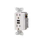 Eaton 3.6A USB Type A Charger with TR Duplex Receptacle 15A/125V Without Wallplate, White