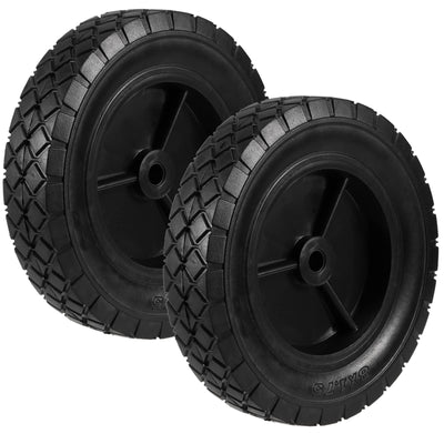 2 PCS 8 x 1.75 Inch Solid Rubber Hand Truck Wheel, Universal Lawn Mower Wheels for 1/2 Inch Axle, Replacement Tires