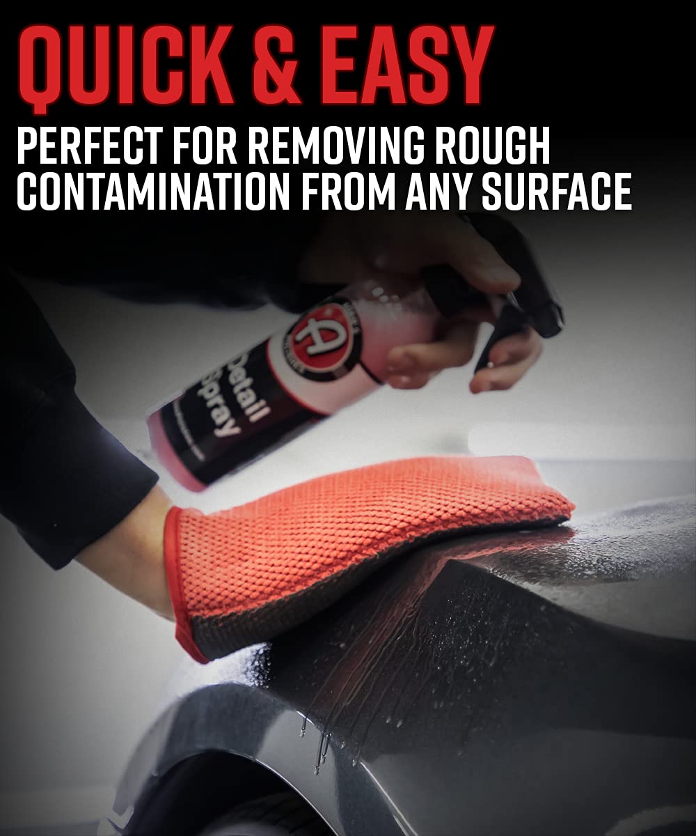 Adam's Clay Mitt Combo - Detail Spray Clay Lubricant for Medium Grade Clay for Car Detailing - Glove Quickly Removes