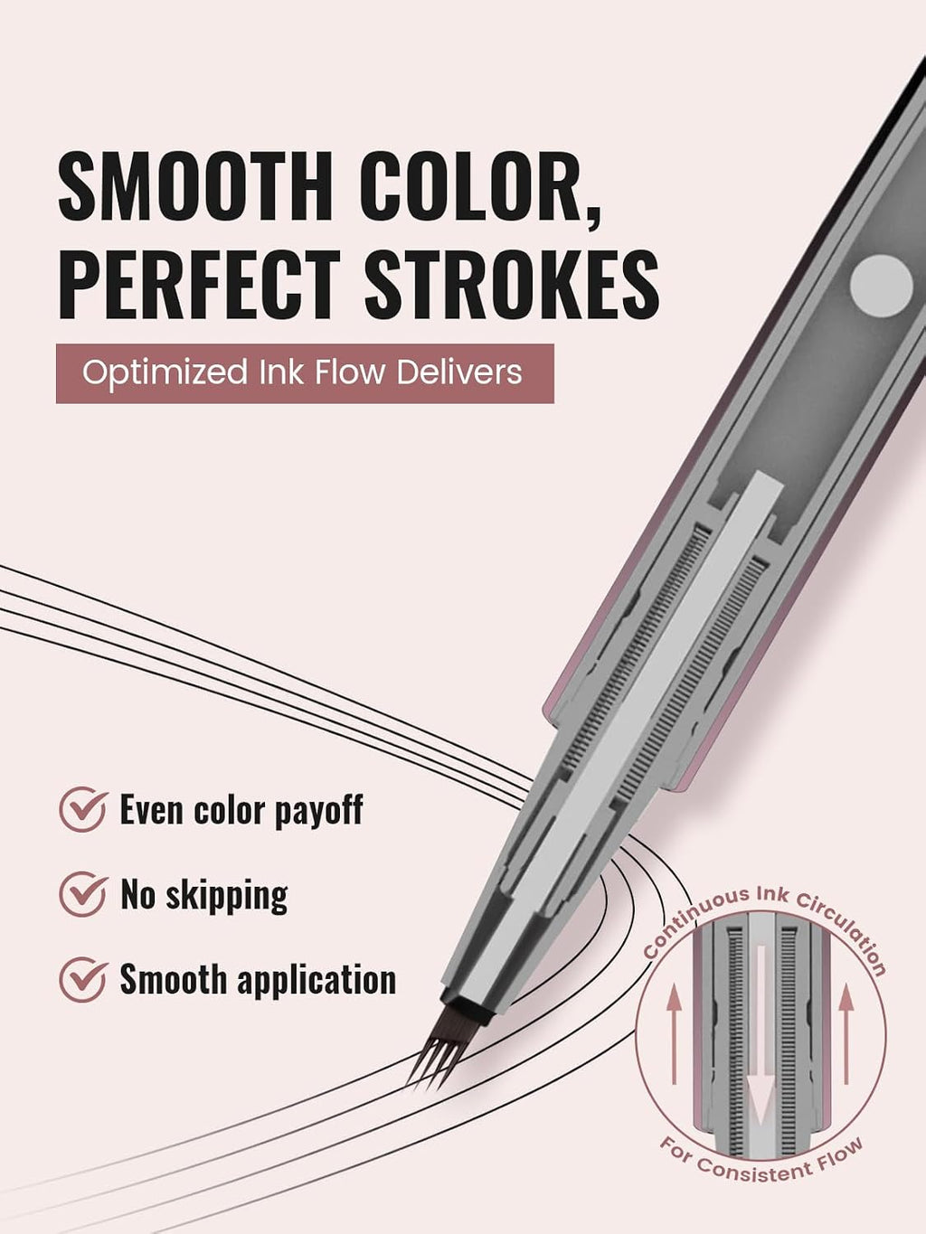 2-in-1 Microblading Eyebrow Pen, Waterproof Brow Pen for Natural Brows