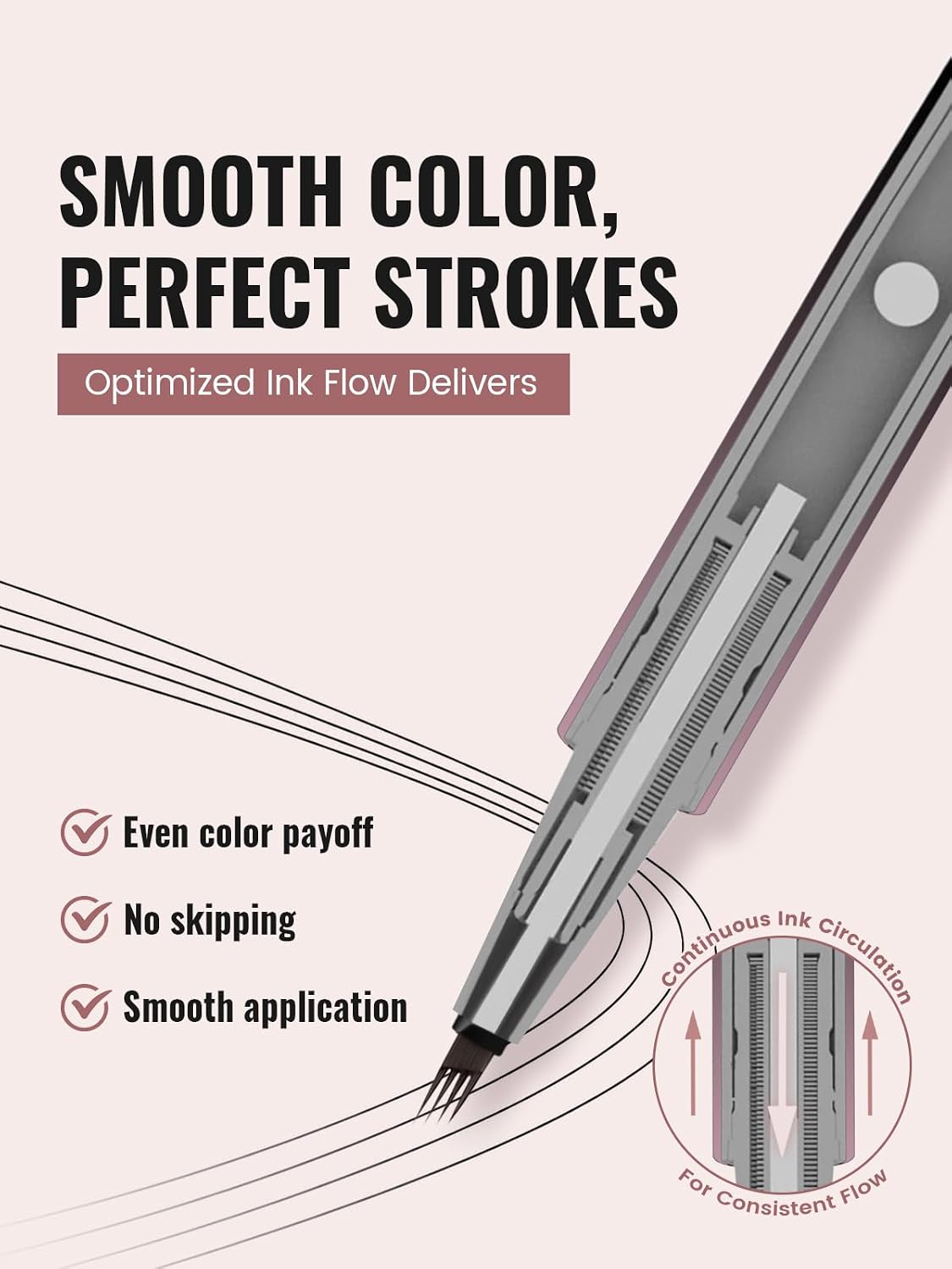 2-in-1 Microblading Eyebrow Pen, Waterproof Brow Pen for Natural Brows