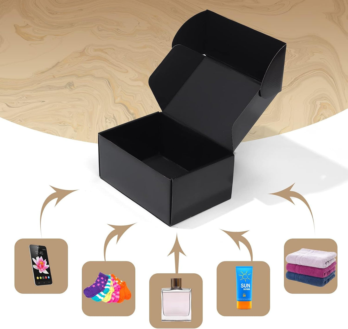 9x6x4 Black Small Shipping Boxes, 20 Packs Corrugated Cardboard Mailer Boxes for Packaging Small Business Mailing