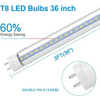 3FT LED Tube Light, Type A+B, 5000K Daylight, 12 Pack
