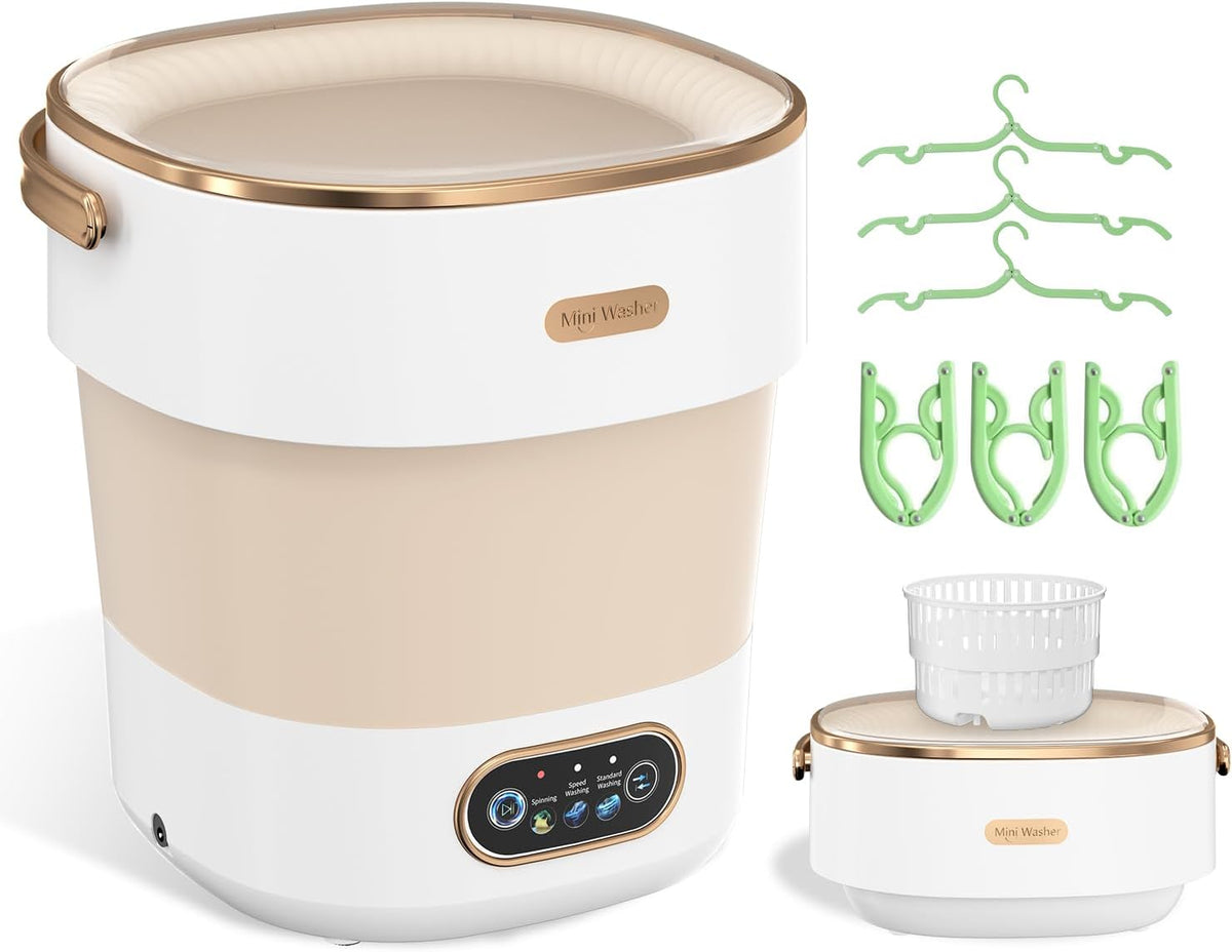 Portable Washing Machine, Folding 20L Mini Washer and Spin-Dryer