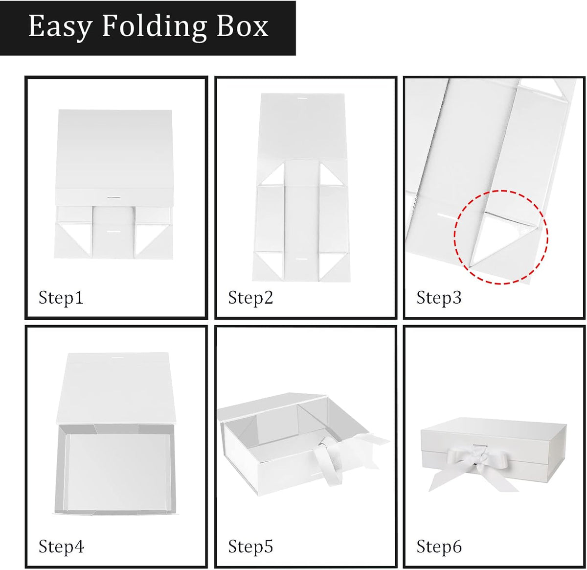 White Gift Box with Lid for Presents 10.5x7.5x3.1 Inches