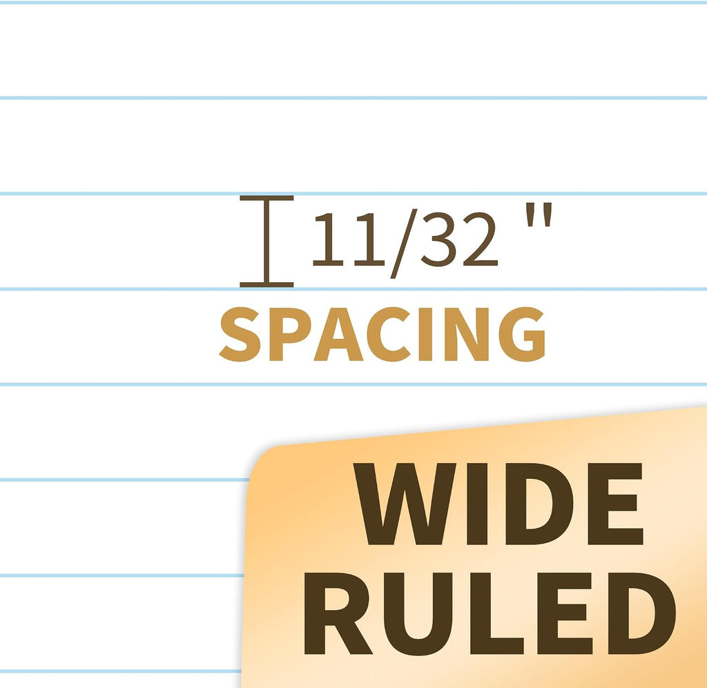 Spiral Notebooks Wide Ruled, 1-Subject, 4 Pack, 8 x 10-1/2 in, 70 Sheets, 3-Hole Punched 70gsm Paper, Pastel Pink