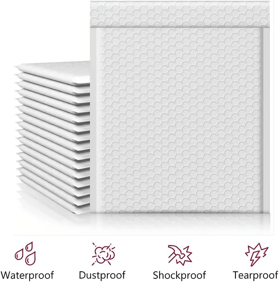 100 PC 8.5x14.5 Inches Poly Bubble Mailers Shipping Padded Envelopes Self Seal Waterproof Cushion Envelopes