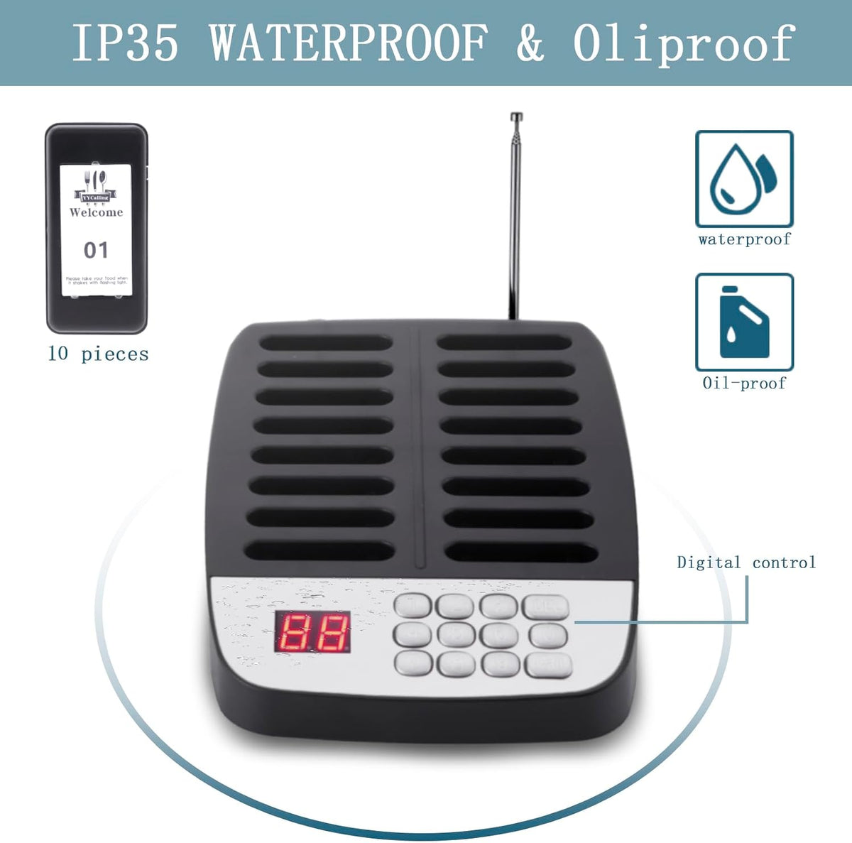 Restaurant Pager,Pagers for Restaurants 10 Guest Pagers