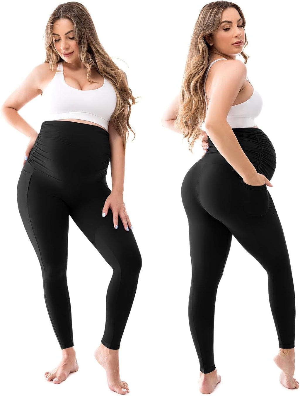 Maternity Leggings with Pockets Over the Belly
